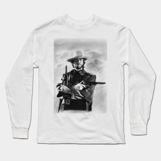 Clint Eastwood - The Outlaw Josey Wales Long Sleeve T-Shirt by pencilartist